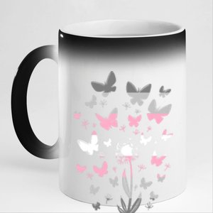 Lgbt Butterfly Dandelion Flower Demi Flag Lgbtq Demi Gift 11oz Black Color Changing Mug