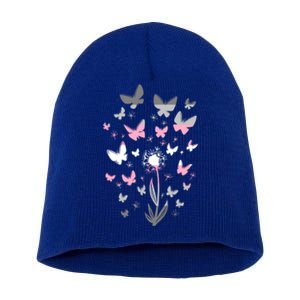 Lgbt Butterfly Dandelion Flower Demi Flag Lgbtq Demi Gift Short Acrylic Beanie