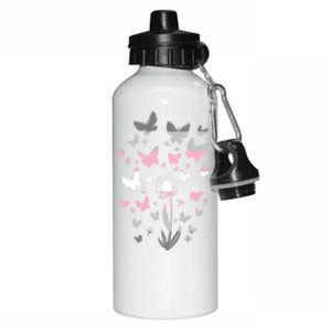 Lgbt Butterfly Dandelion Flower Demi Flag Lgbtq Demi Gift Aluminum Water Bottle