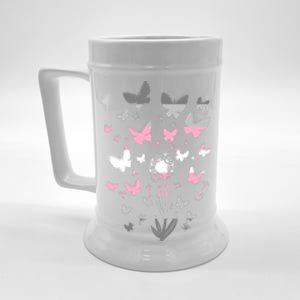 Lgbt Butterfly Dandelion Flower Demi Flag Lgbtq Demi Gift Beer Stein