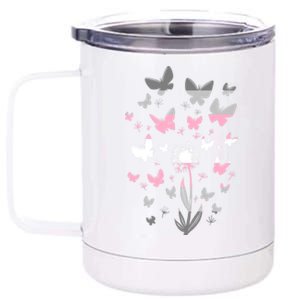 Lgbt Butterfly Dandelion Flower Demi Flag Lgbtq Demi Gift 12 oz Stainless Steel Tumbler Cup