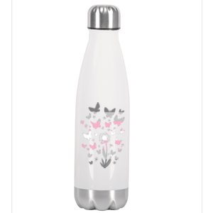 Lgbt Butterfly Dandelion Flower Demi Flag Lgbtq Demi Gift Stainless Steel Insulated Water Bottle