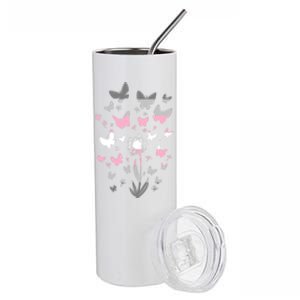 Lgbt Butterfly Dandelion Flower Demi Flag Lgbtq Demi Gift Stainless Steel Tumbler