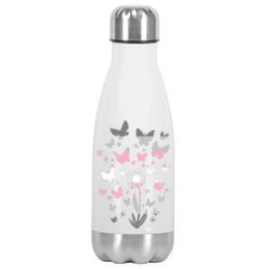 Lgbt Butterfly Dandelion Flower Demi Flag Lgbtq Demi Gift Stainless Steel Insulated Water Bottle