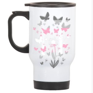 Lgbt Butterfly Dandelion Flower Demi Flag Lgbtq Demi Gift Stainless Steel Travel Mug