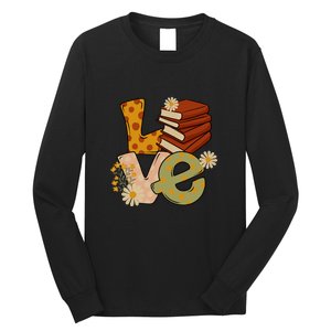 Love Books Daisy Gift For Reading Books Long Sleeve Shirt