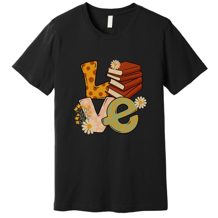 Love Books Daisy Gift For Reading Books Premium T-Shirt