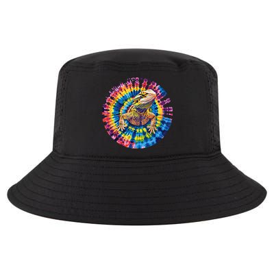 Lizard Bearded Dragon Reptile Tie Dye Spiral Rainbow Cute Cool Comfort Performance Bucket Hat