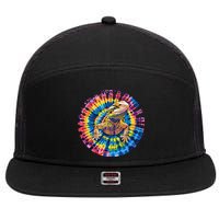Lizard Bearded Dragon Reptile Tie Dye Spiral Rainbow Cute 7 Panel Mesh Trucker Snapback Hat