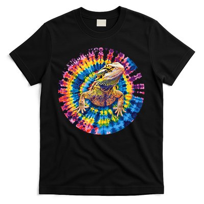 Lizard Bearded Dragon Reptile Tie Dye Spiral Rainbow Cute T-Shirt