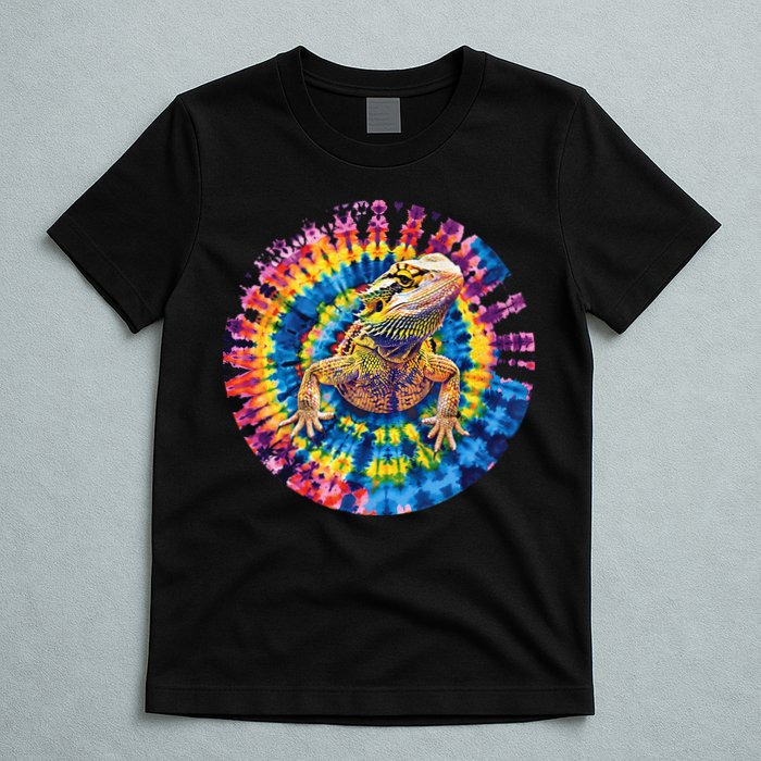 Lizard Bearded Dragon Reptile Tie Dye Spiral Rainbow Cute T-Shirt