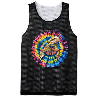 Lizard Bearded Dragon Reptile Tie Dye Spiral Rainbow Cute Mesh Reversible Basketball Jersey Tank
