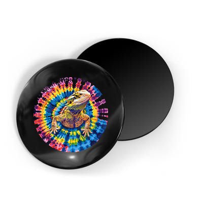 Lizard Bearded Dragon Reptile Tie Dye Spiral Rainbow Cute Magnet