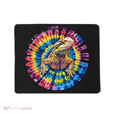 Lizard Bearded Dragon Reptile Tie Dye Spiral Rainbow Cute Mousepad