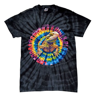 Lizard Bearded Dragon Reptile Tie Dye Spiral Rainbow Cute Tie-Dye T-Shirt