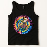 Lizard Bearded Dragon Reptile Tie Dye Spiral Rainbow Cute Tank Top