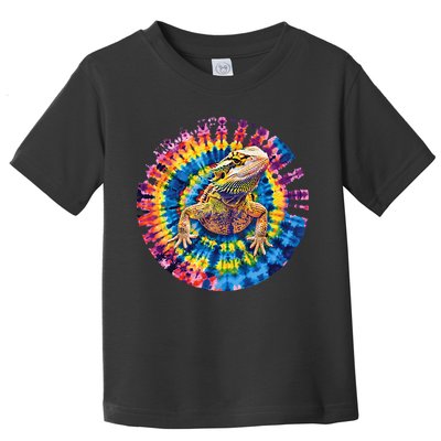 Lizard Bearded Dragon Reptile Tie Dye Spiral Rainbow Cute Toddler T-Shirt
