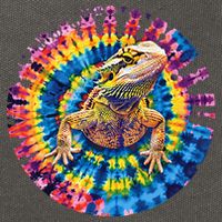 Lizard Bearded Dragon Reptile Tie Dye Spiral Rainbow Cute Cotton Canvas Backpack