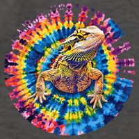 Lizard Bearded Dragon Reptile Tie Dye Spiral Rainbow Cute Vector Backpack