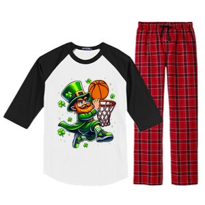 Leprechaun Basketball Dunk St Patricks Day Raglan Sleeve Pajama Set