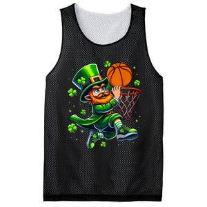 Leprechaun Basketball Dunk St Patricks Day Mesh Reversible Basketball Jersey Tank