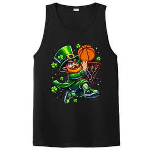 Leprechaun Basketball Dunk St Patricks Day PosiCharge Competitor Tank