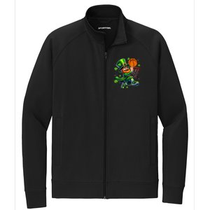 Leprechaun Basketball Dunk St Patricks Day Stretch Full-Zip Cadet Jacket