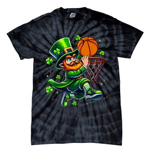 Leprechaun Basketball Dunk St Patricks Day Tie-Dye T-Shirt