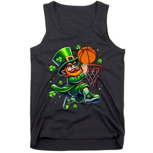 Leprechaun Basketball Dunk St Patricks Day Tank Top