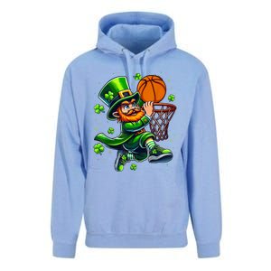 Leprechaun Basketball Dunk St Patricks Day Unisex Surf Hoodie