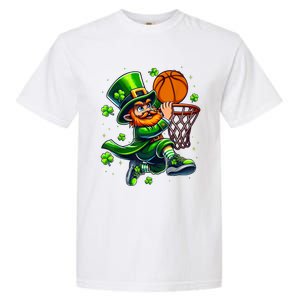 Leprechaun Basketball Dunk St Patricks Day Garment-Dyed Heavyweight T-Shirt