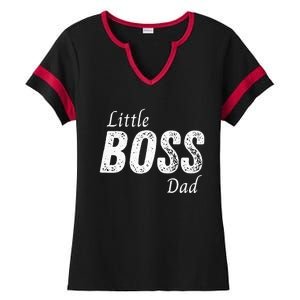 Little Boss Daddy Baby Children Father Ladies Halftime Notch Neck Tee