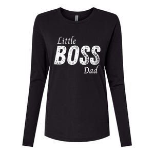 Little Boss Daddy Baby Children Father Womens Cotton Relaxed Long Sleeve T-Shirt