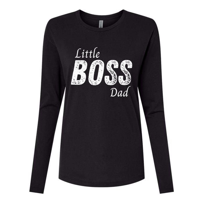 Little Boss Daddy Baby Children Father Womens Cotton Relaxed Long Sleeve T-Shirt