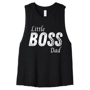 Little Boss Daddy Baby Children Father Women's Racerback Cropped Tank