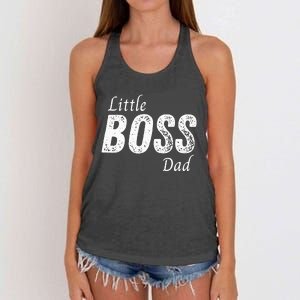 Little Boss Daddy Baby Children Father Women's Knotted Racerback Tank