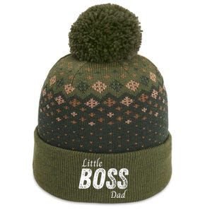 Little Boss Daddy Baby Children Father The Baniff Cuffed Pom Beanie