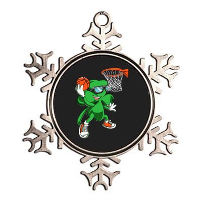 Leprechaun Basketball Dunk St Patricks Day Sports Metallic Star Ornament