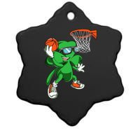 Leprechaun Basketball Dunk St Patricks Day Sports Ceramic Star Ornament