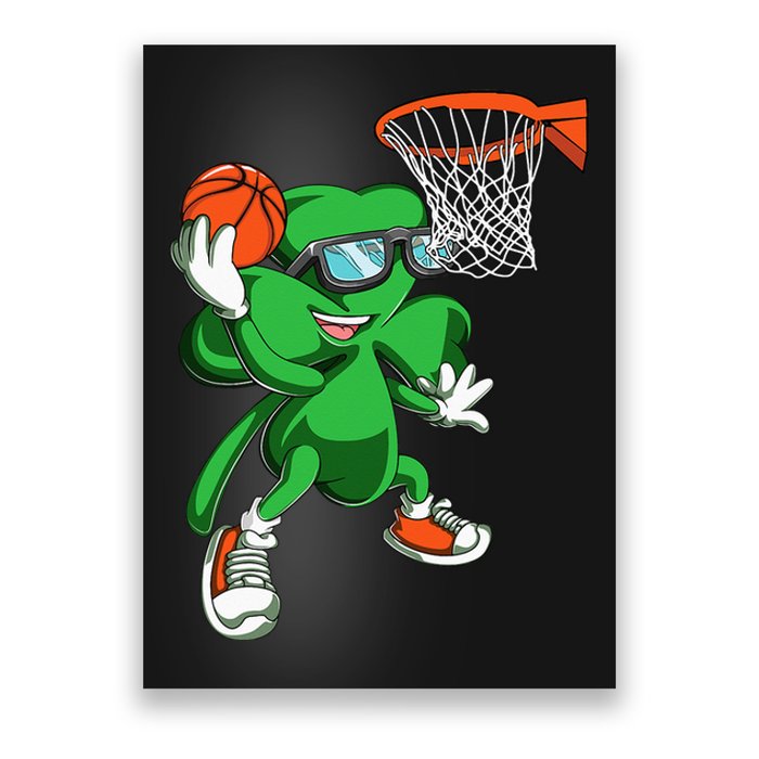 Leprechaun Basketball Dunk St Patricks Day Sports Poster