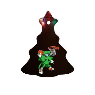 Leprechaun Basketball Dunk St Patricks Day Sports Ceramic Tree Ornament