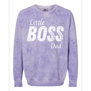 Little Boss Daddy Baby Children Boy Fathers Day Colorblast Crewneck Sweatshirt