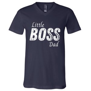 Little Boss Daddy Baby Children Boy Fathers Day V-Neck T-Shirt