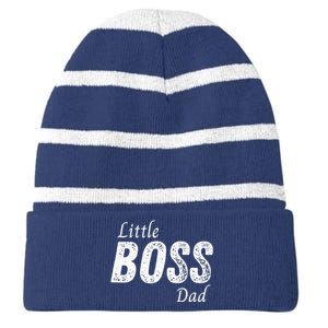 Little Boss Daddy Baby Children Boy Fathers Day Striped Beanie with Solid Band