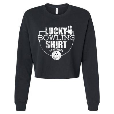 Lucky Bowling Do Not Wash Funny Quote For Bowlers Cropped Pullover Crew