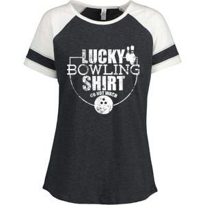 Lucky Bowling Do Not Wash Funny Quote For Bowlers Enza Ladies Jersey Colorblock Tee