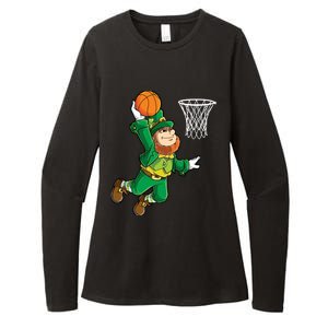 Leprechaun Basketball Dunk St Patricks Day Boy Sports Womens CVC Long Sleeve Shirt