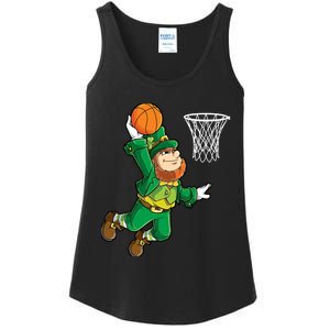 Leprechaun Basketball Dunk St Patricks Day Boy Sports Ladies Essential Tank