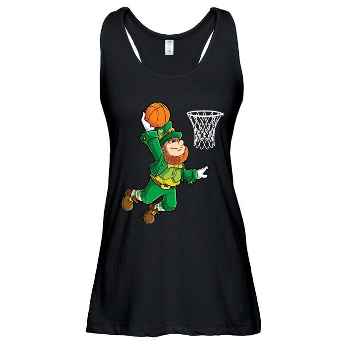 Leprechaun Basketball Dunk St Patricks Day Boy Sports Ladies Essential Flowy Tank