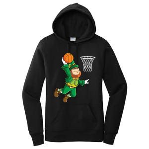 Leprechaun Basketball Dunk St Patricks Day Boy Sports Women's Pullover Hoodie